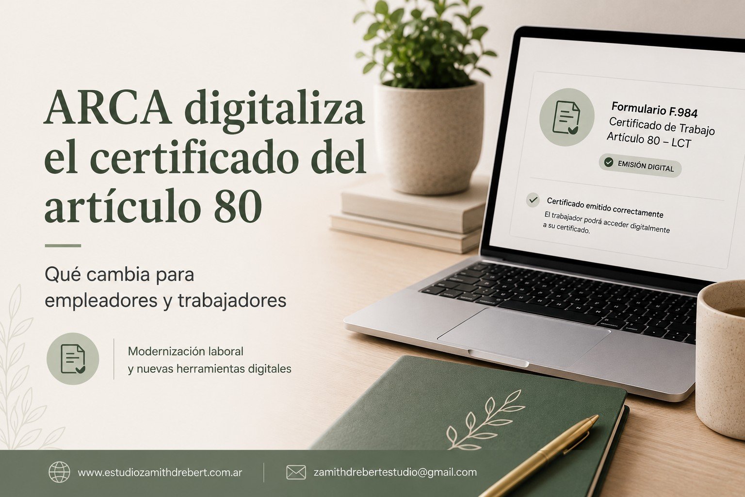 ARCA  digitaliza el certificado del art. 80