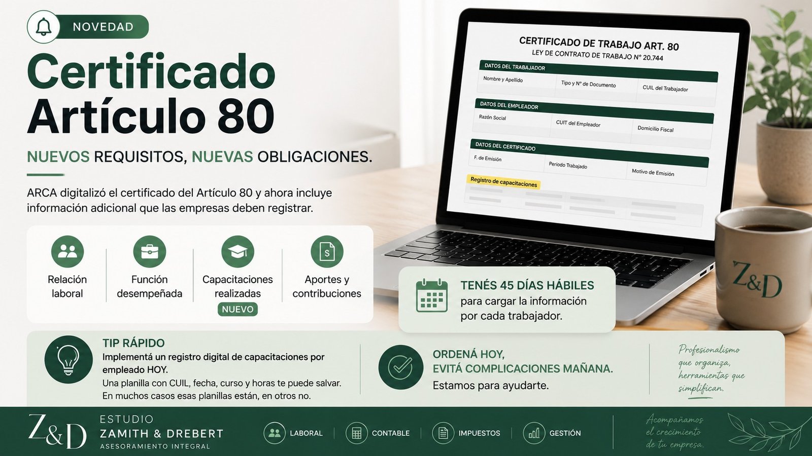 Certificado Artículo 80: qué cambió y por qué las empresas deberían empezar a registrar capacitaciones