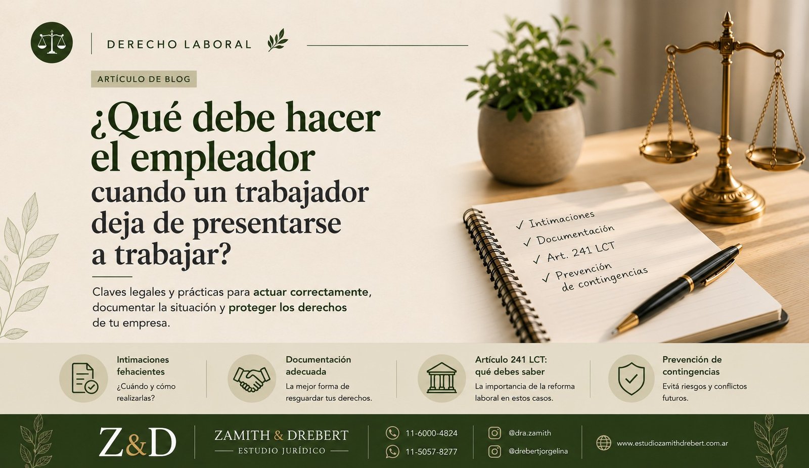 ¿Qué debe hacer el empleador cuando un trabajador deja de presentarse a trabajar?
