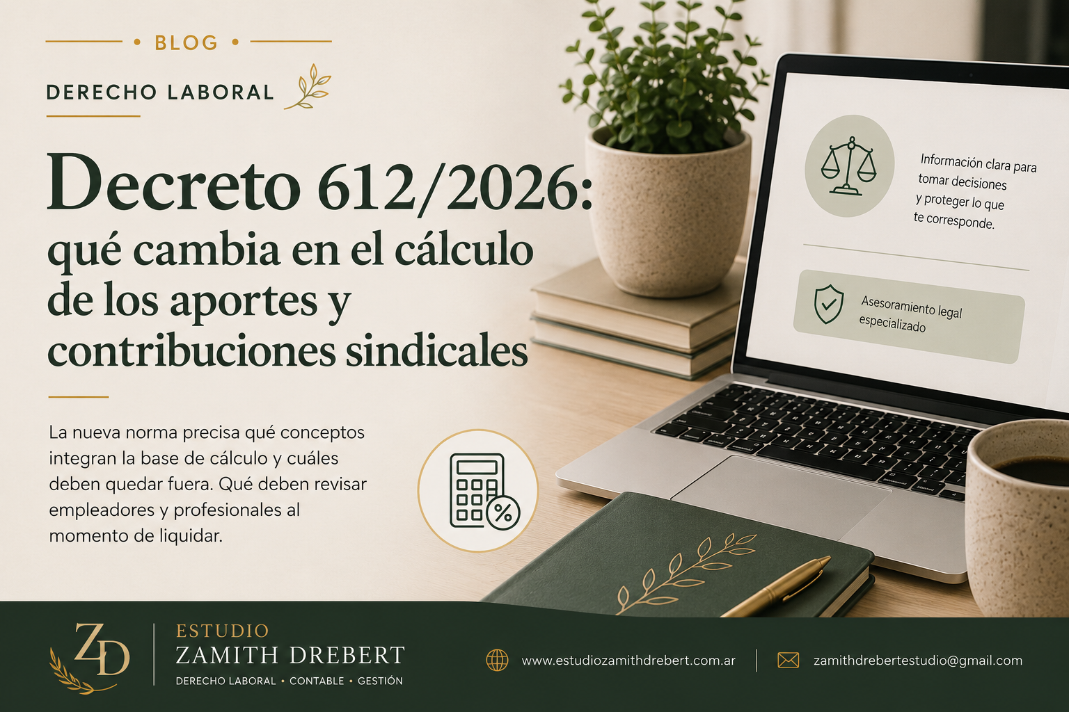 Decreto 612/2026: qué cambia en el cálculo de los aportes y contribuciones sindicales