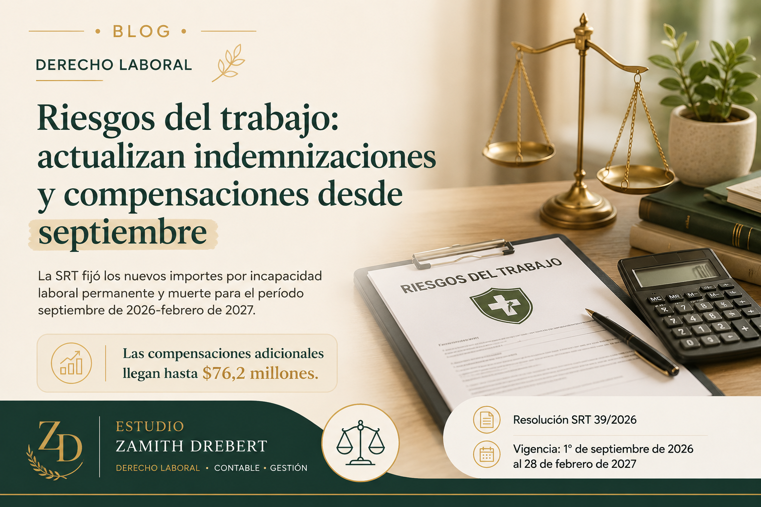 Riesgos del trabajo: actualizan indemnizaciones y compensaciones desde septiembre